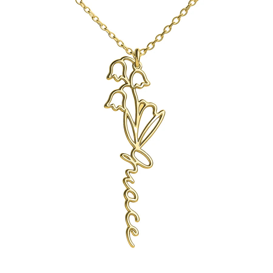 Collier Prénom & Fleur de Naissance