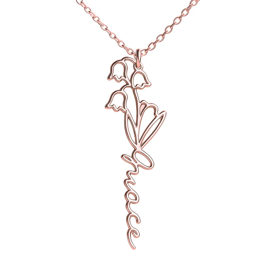 Collier Prénom & Fleur de Naissance