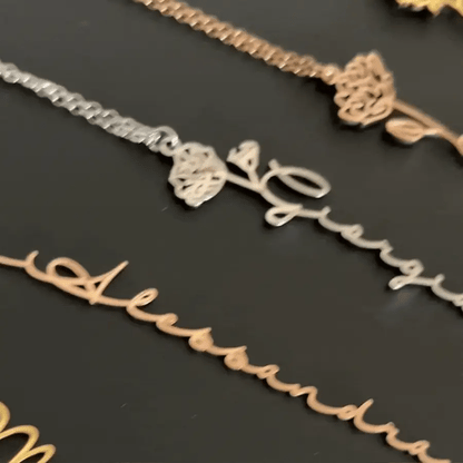 Collier Prénom & Fleur de Naissance