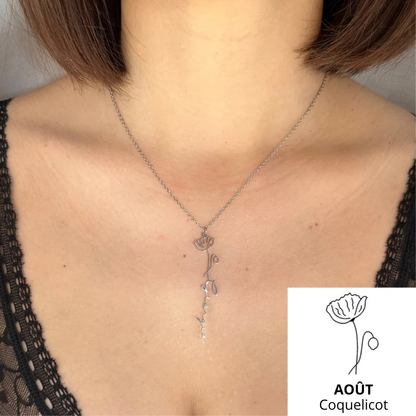 Collier Prénom & Fleur de Naissance