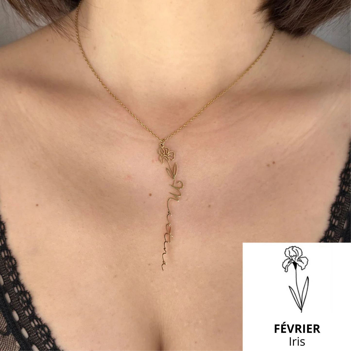 Collier Prénom & Fleur de Naissance