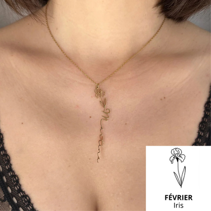 Collier Prénom & Fleur de Naissance