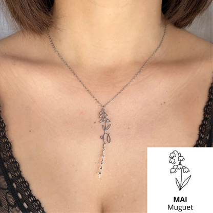 Collier Prénom & Fleur de Naissance